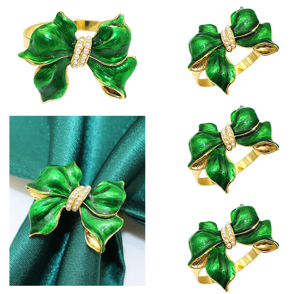 6 шт. кольца для салфеток с бантом