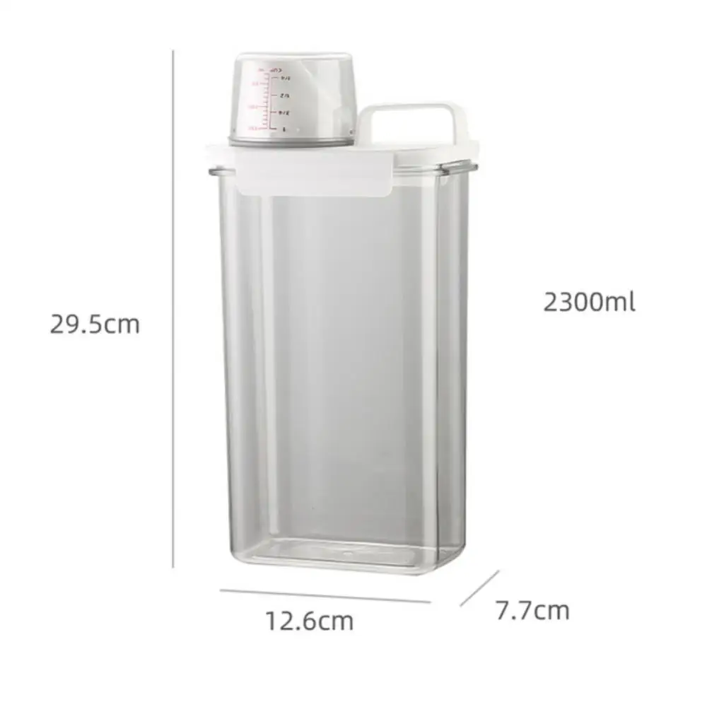

Multipurpose Cereal Jar Transparent Fully Sealed Laundry Detergent Container Detergent Powder Storage Box Large Capacity Clear