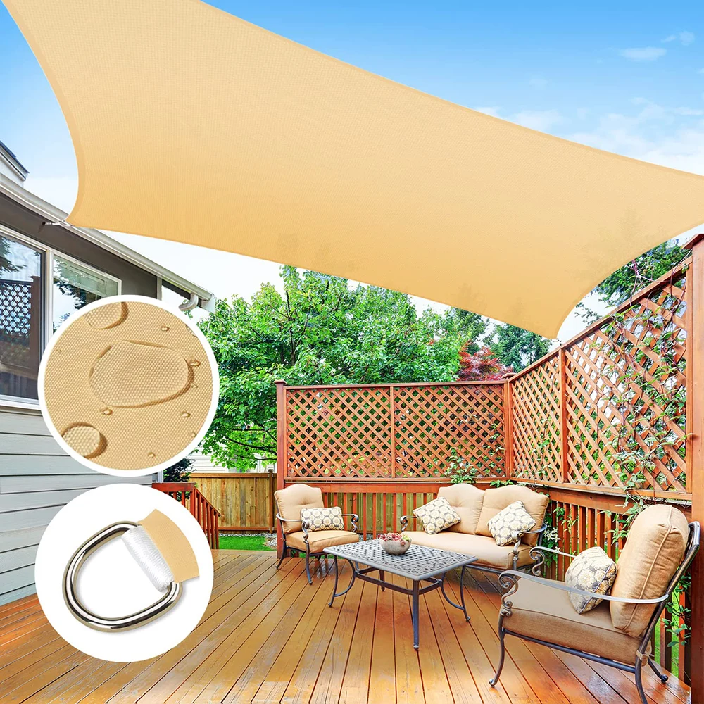 

Sun-Shelter Waterproof SunShade Sail Outdoor Rectangle Shade Sail Garden Terrace Canopy Swimming Yard Sail Beach Car Awning