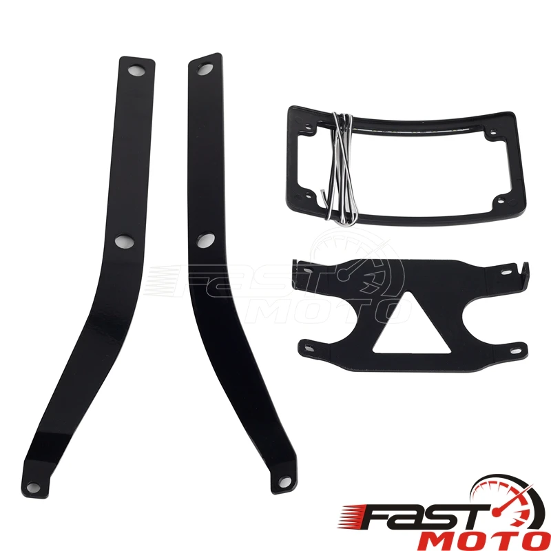 Изогнутый кронштейн для номерного знака мотоцикла с подсветкой Harley M8 Softail FXFB Fat Bob