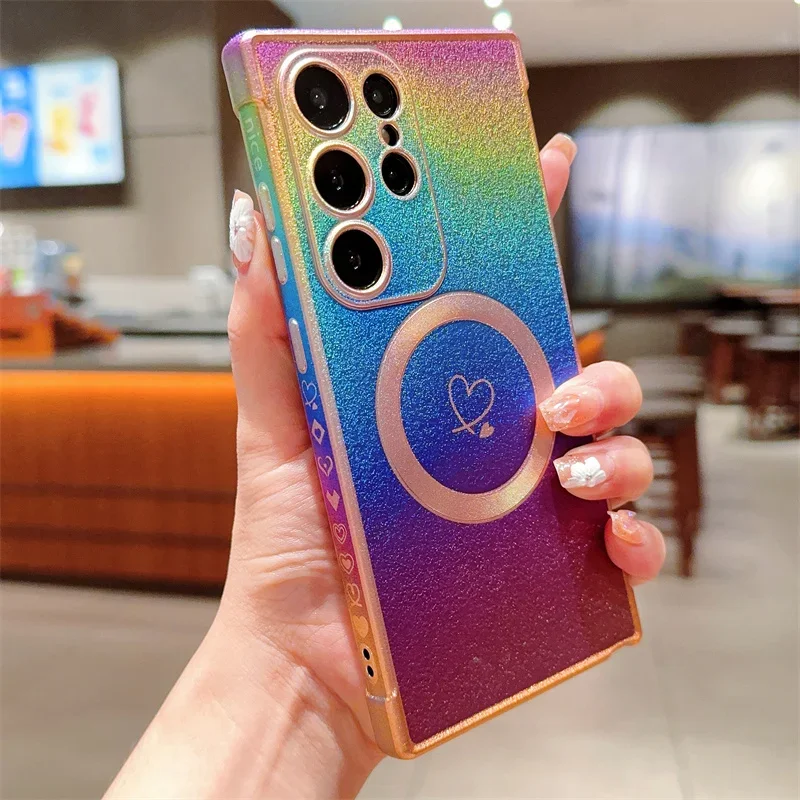 Магнитный чехол для Samsung Galaxy S24 S23 S21 S22 Ultra Plus S20 FE Magsafe