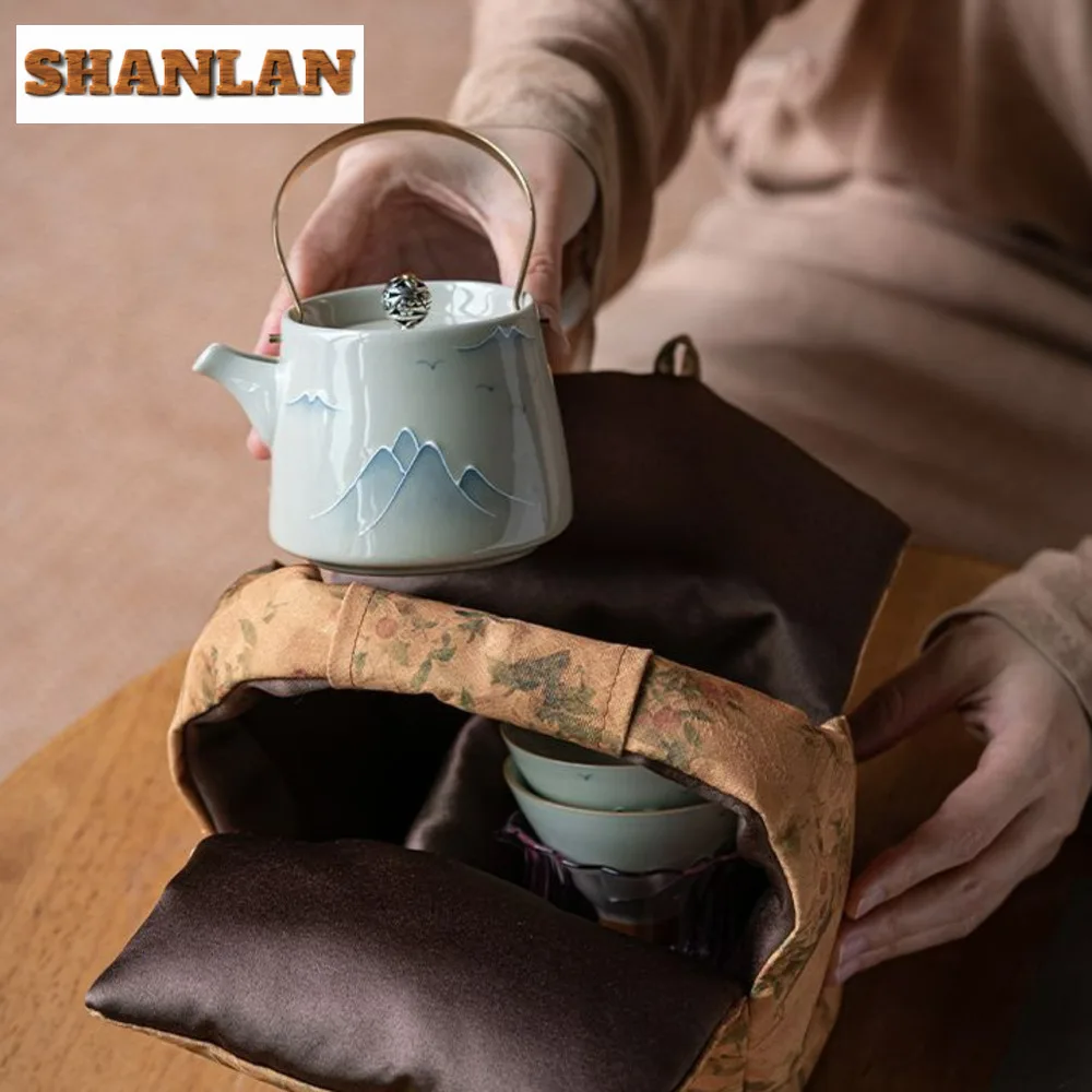 Чайный набор в стиле ретро с пепельницей подъемный чайник лучом 1 2 чашки