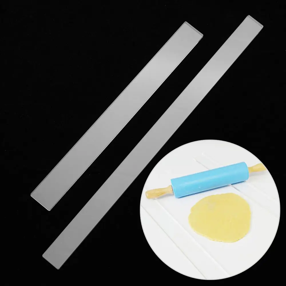 

2Pcs Acrylic Biscuit Cake Rolling Tool Balance Ruler Fondant Icing Biscuit Thickness Ruler Biscuit Smoother Baking Accessories