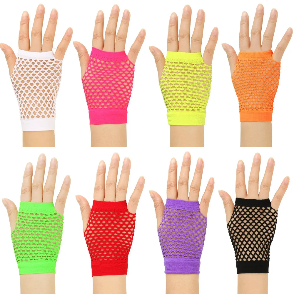 

1 Pair of Short Fishnet Gloves for Girls In Black Fingerless Mesh Gloves Punk Rock Fancy Nightclub Party Sexy Fashion Gloves