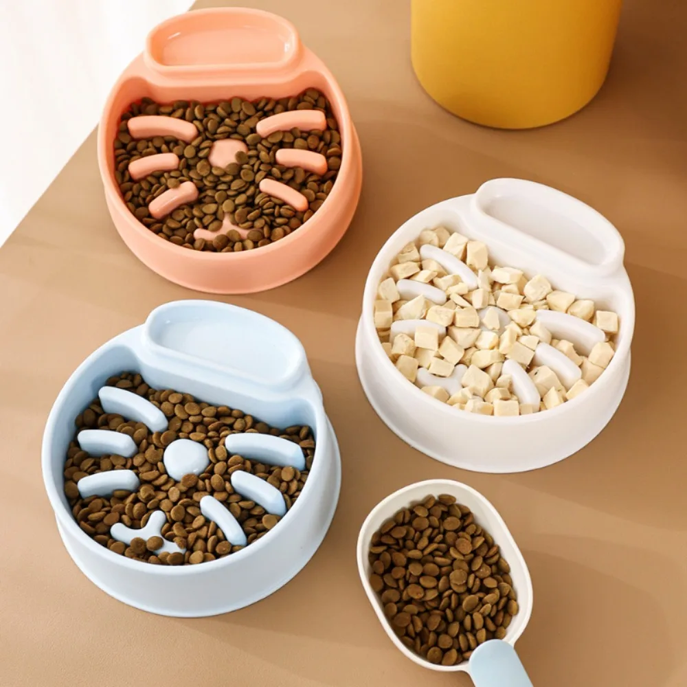 

1PC Durable Round Anti-stick Dogs Accessories Anti-choking Cat Food Bowl Cat Slow Feeder Cat Snack Bowl Puppy Feeder