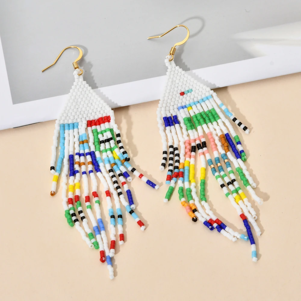 Женские серьги-кисточки ZMZY бисер Miyuki богемные серьги ручной работы с бусинами