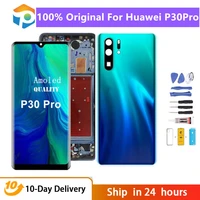 6 47 original oled display for huawei p30 pro lcd touch screen digitizer assembly with frame with fingerprint l29 l09 al00