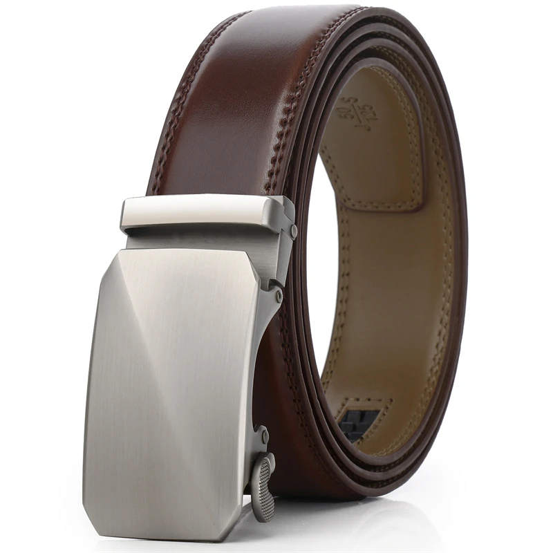 

Mens Belt, Ratchet Belt Dress with 1 3/8" Genuine Leather, Jeans Belt with Click Buckle, Adjustable Trim to Fit 130CM B03