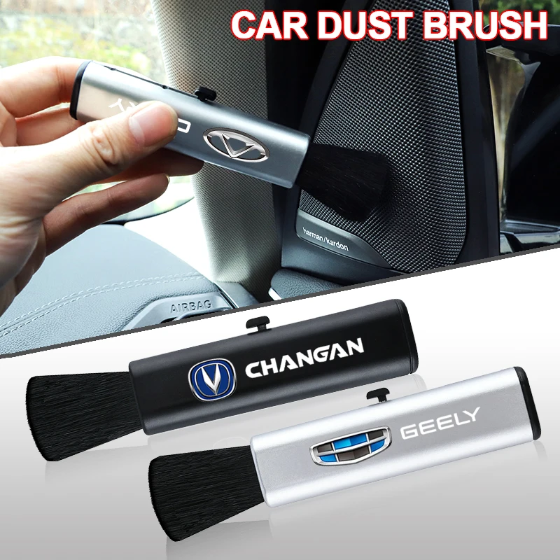 

Маленькая щетка для чистки интерьера автомобиля, инструменты для подметания пыли для Tesla Model 3 X S Cybertruck 2021 Y, аксессуары с логотипом Juguete Roadster