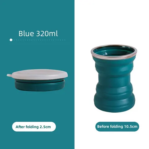 Портативная силиконовая складная чашка со шнурком, термостойкая складная дорожная кружка для горячей воды