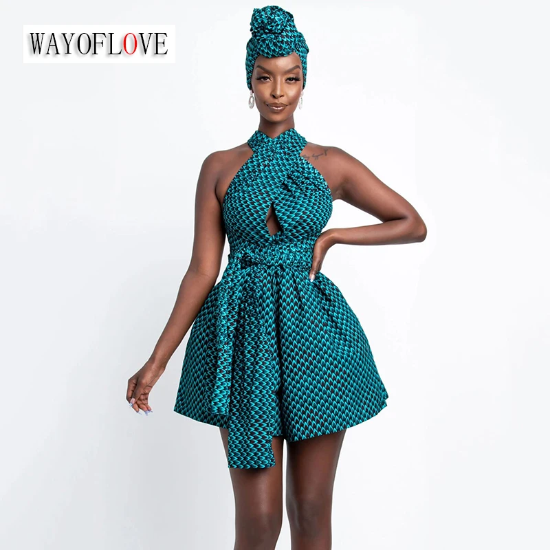 

WAYOFLOVE Sexy Printing Bandage Jumpsuit Women 2022 Casual High Waist Playsuits Women Variety Dressing Methods Female jumpsuit