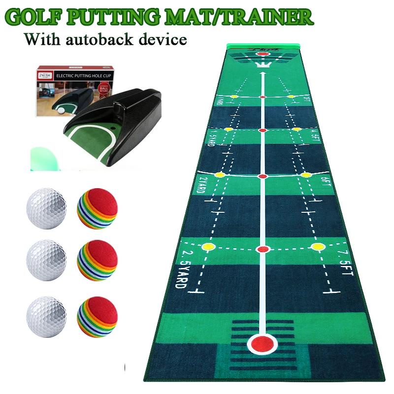 Golf Putting Mat Carpet Thick Smooth Practice Putting Rug For Indoor Home Office Golf Practice Grass Mat Golf Training