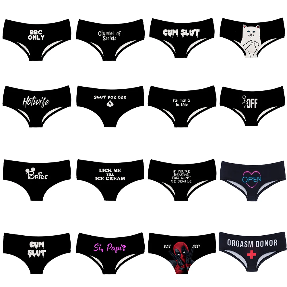 

DeanFire Hot Selling Super Soft Low Rise Women's Sexy Naughty 3D Print Panties Novelty Underwear Briefs Gifts