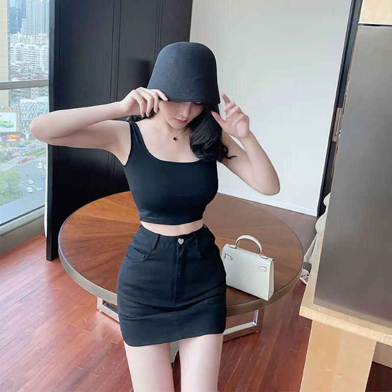 

Кроп-майка женская хлопковая в Корейском стиле, с открытой спиной