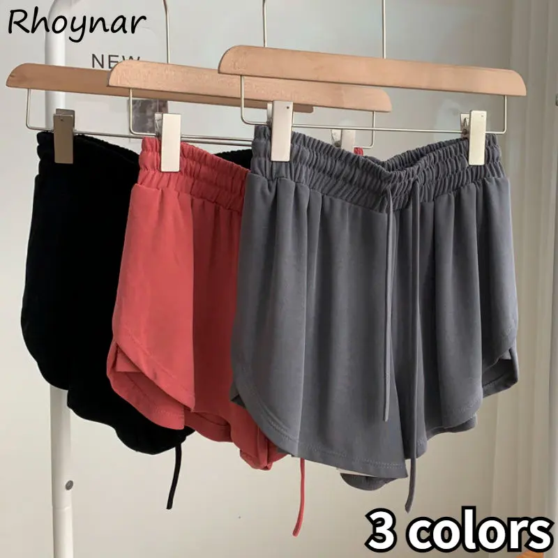 

Женские спортивные повседневные свободные летние шорты M-4XL с высокой талией, популярные мягкие и простые шорты для колледжа, для бега, Лидер продаж, поддельные шорты из 2 предметов