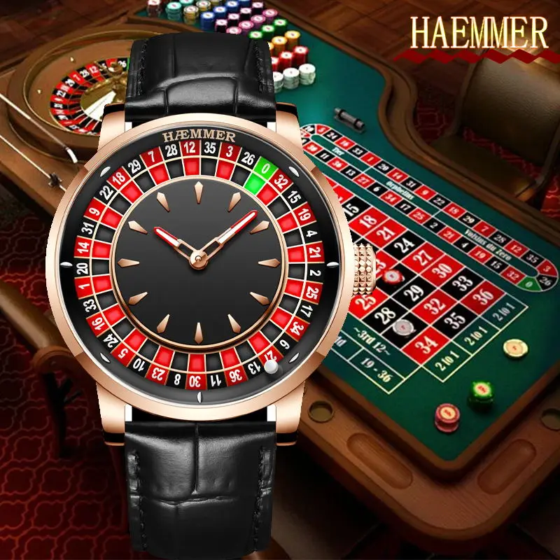 Фото HAEMMER Design Gambling пластинчатый циферблат Элитный бренд Япония NH35 Водонепроницаемые механические часы для мужчин Модные автоматические наручные часы №1