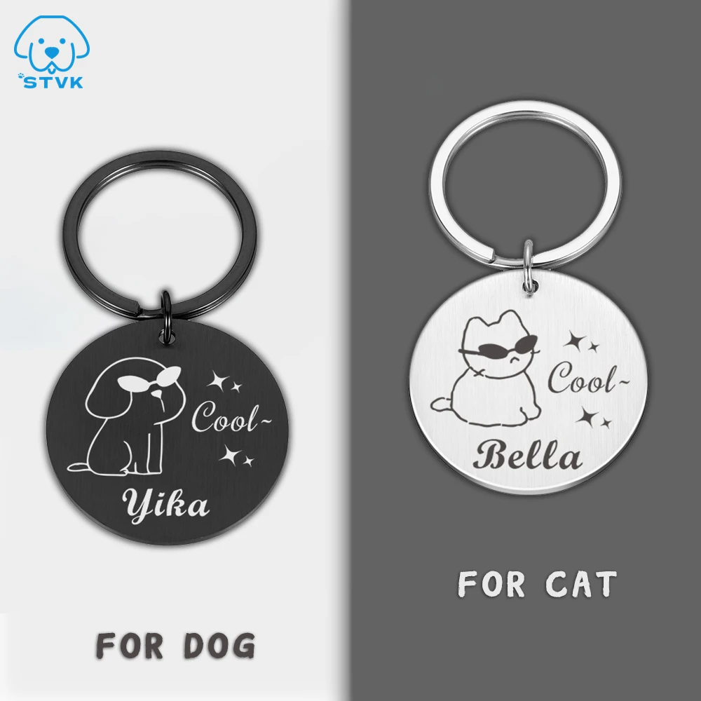 Wholesale Personalised Funny Pets Dog ID Tag Pet Name Collars Free Engraved Dog Cat ID Tags Collar Cats Dog Accessories Products