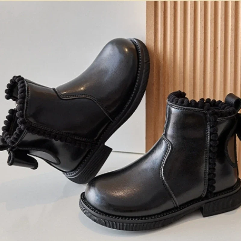 Zapatos Niña плюшевые детские ботинки осенне-зимние новые хлопковые модные короткие