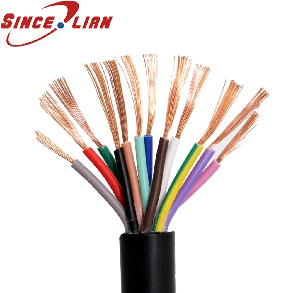 Провод питания 24awg RVV24 Core 0 2 квадратный 12 мм2 300/300 В Кабель-оболочка управления
