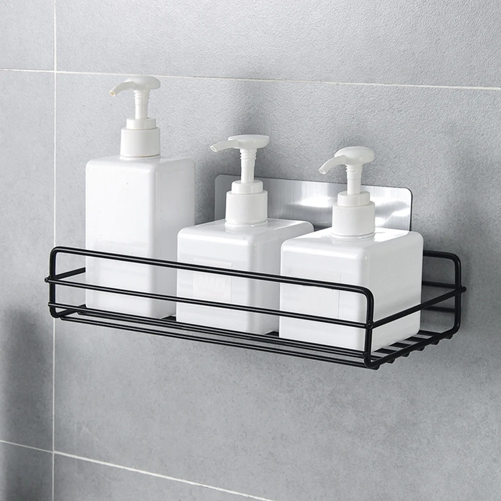 

Kitchen Bathroom Shower Shelf Storage Nordic Style Suction Basket Caddy Rack High Quality Materials Easy To Install