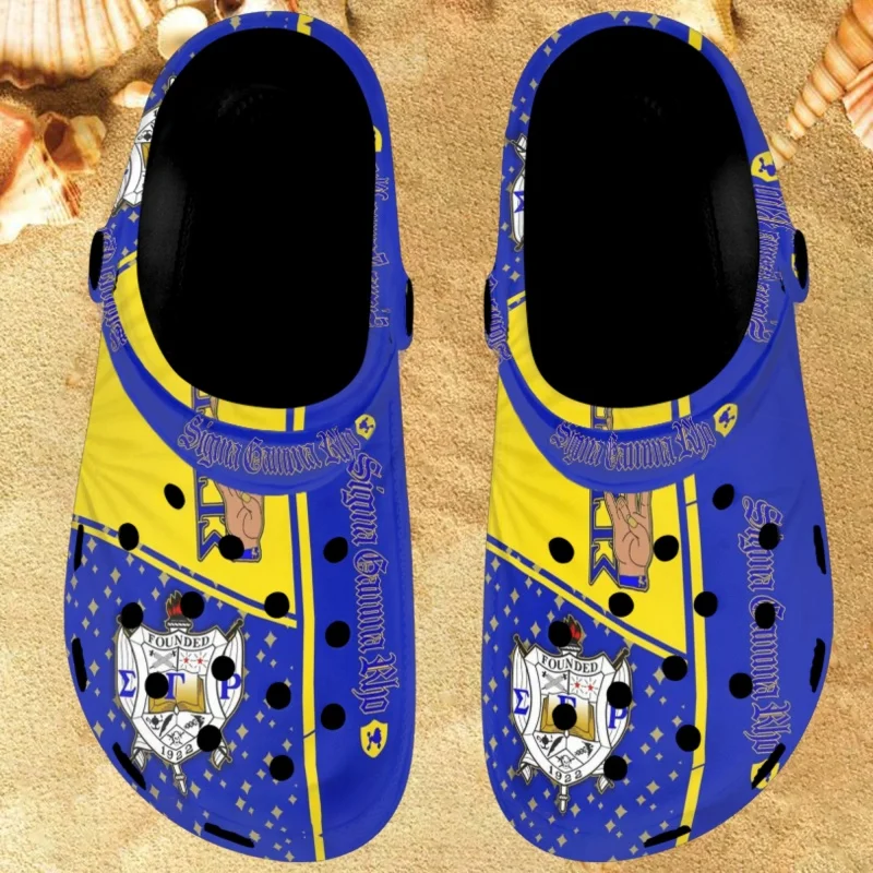 

Twoheartsgirl Sigma Gamma Rho Casual Sandals Slipper Summer Hole Shoes Heel Strap Beach Lightweigtht Flat Slides Chaussure Femme