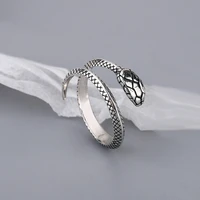 hot sell retro cobra snake animal silver plated ladies finger party rings promotion jewelry for women new year gifts