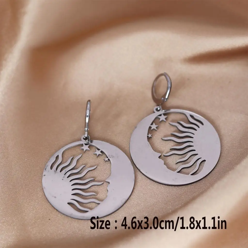 Женские серебряные серьги-кольца в стиле бохо из нержавеющей стали