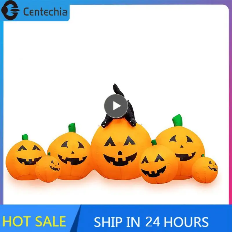

8 Feet Halloween Decoration Inflatable Pumpkin Explosion Animation Witch Cat Pumpkin Built-in LED Light