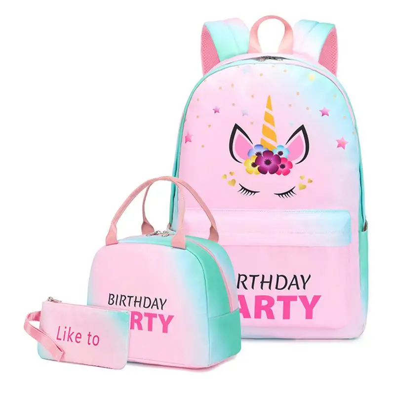 

New Backpack For Kids Girls School Backpack With Lunch Box Teens Girls Bookbags Set Children's Waterproof Schoolbag