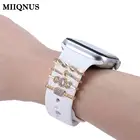 Металлический ремешок с подвесками, декоративное кольцо для Apple Diamond Watch, ремешок с орнаментом, силиконовый ремешок для смарт-часов, аксессуары для iwatch