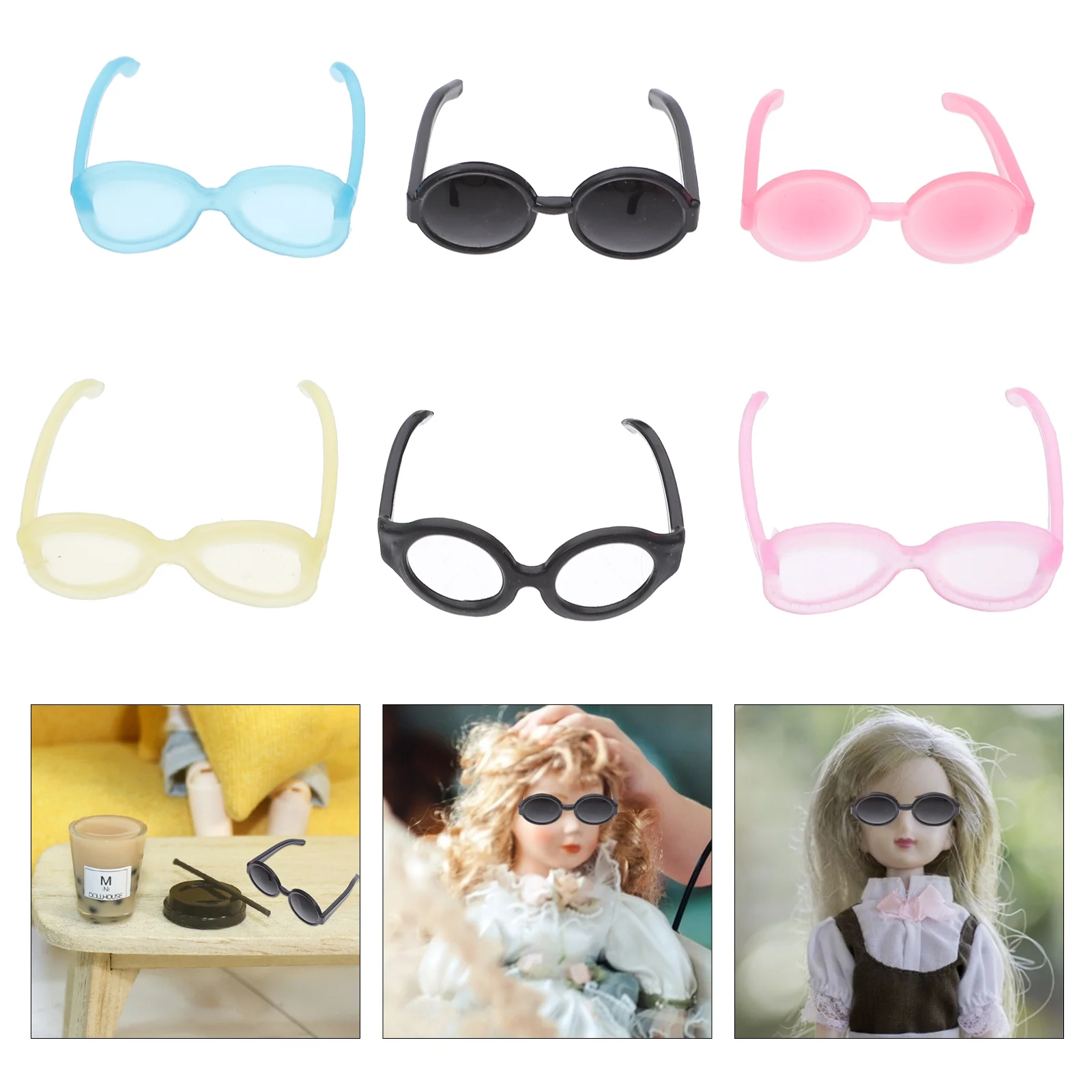 

Glasses Sunglassesminieyeglasses Accessories Inch Dressing Crafts Miniatureplastic Baby Toy Play Tiny Costume Dressprops