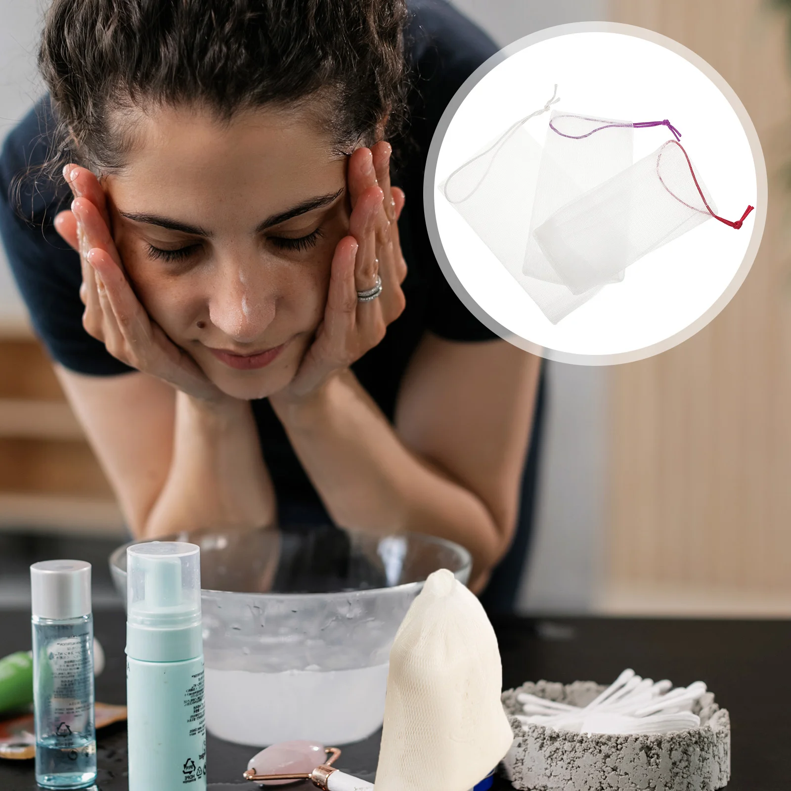

Soap Mesh Pouch Saver Facial Holder Bubble Net Cleaning Tool Pocket Sack Drawstring
