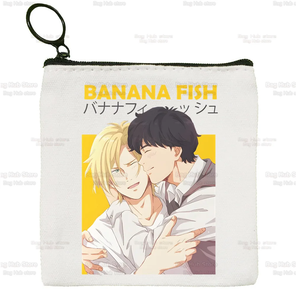 Banana Fish Simple Coin Purse Female Student Canvas Cute BANANA FISH Okumura Cartoon Lynx Key Bag Mini Clutch Small Purse