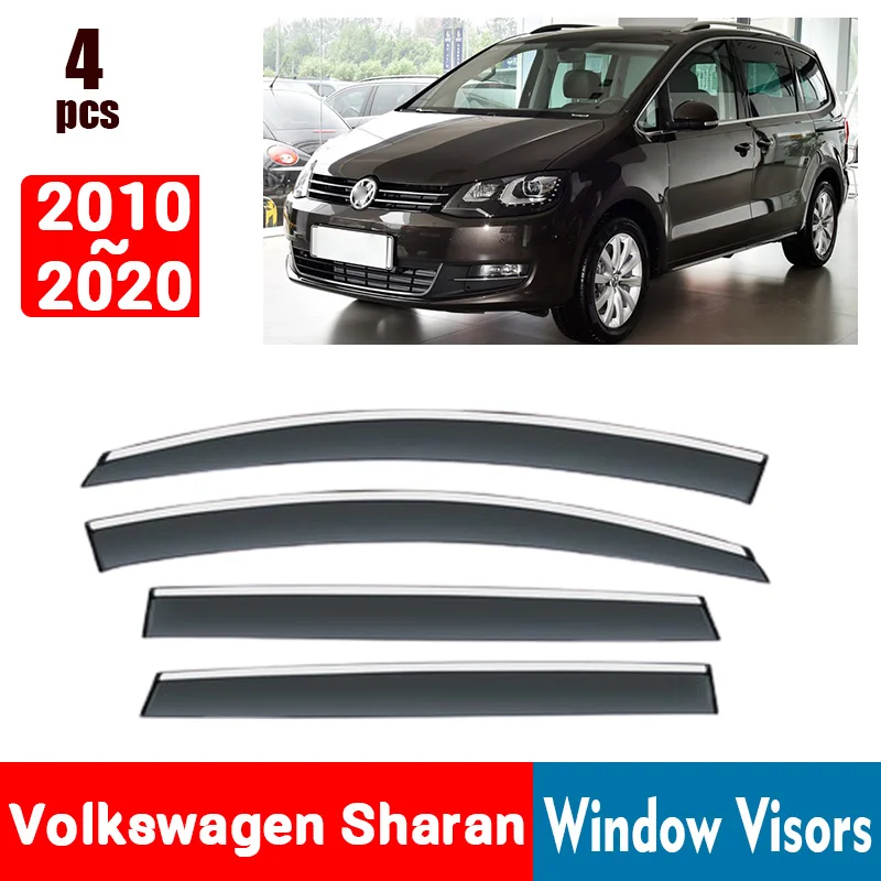 FOR Volkswagen VW Sharan 2010-2020 Window Visors Rain Guard Windows Rain Cover Deflector Awning Shield Vent Guard Accessories