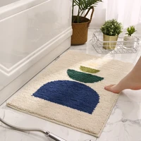 simple geometric bathroom non slip mat microfiber flocking bath mat thick plush bathroom rug absorbent non slip foot mat doormat