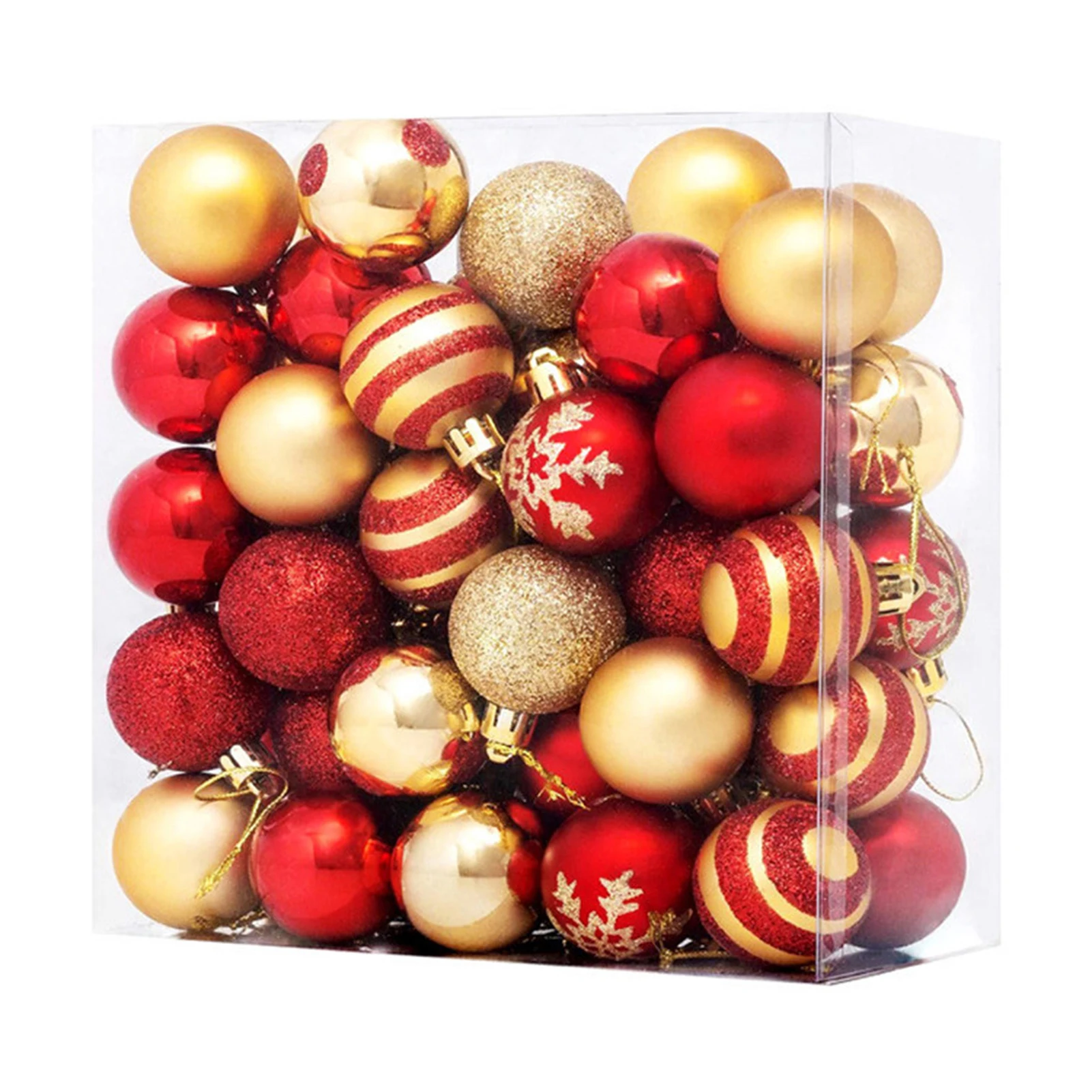 

50 Pcs Christmas Style Decorative Balls High Quality Material Craft Ornament for Creating Christamas Atmosphere