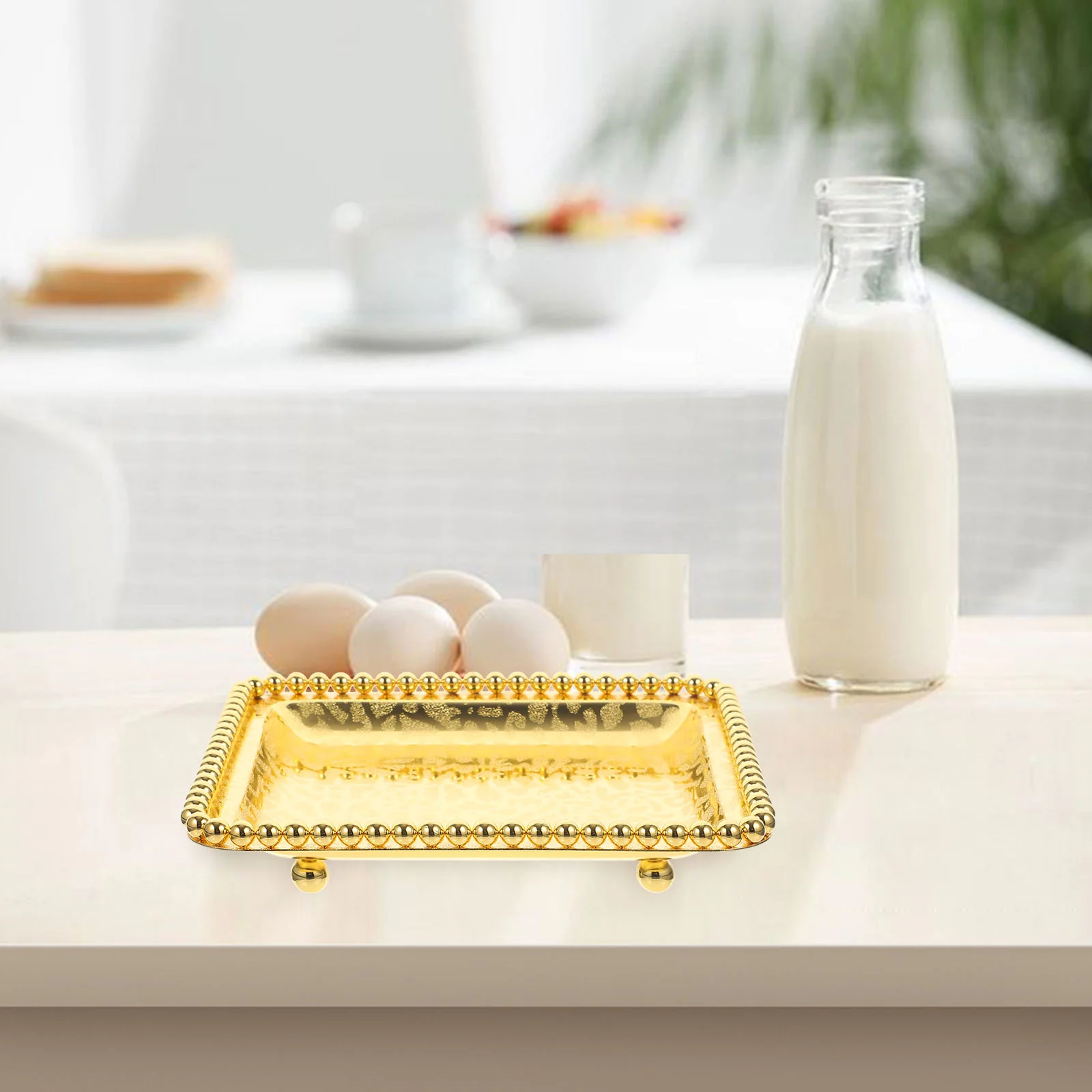 

Organizer Tray Jewlery Tray Metal Fruit Plate Metal Fruit Tray Nut Tray Beaded Lace Fruit Plate Food Plate Snack Container