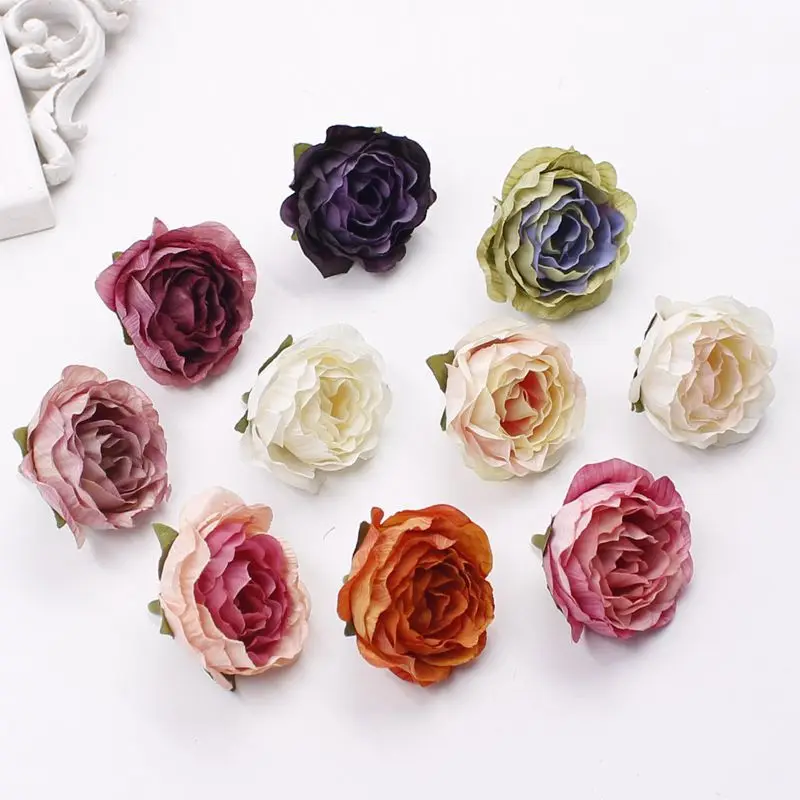 

Wedding Decoration 10PCS DIY Handmade Garland Material Vintage Oil Painting Small Tea Rose Forest Hand-made Accessories