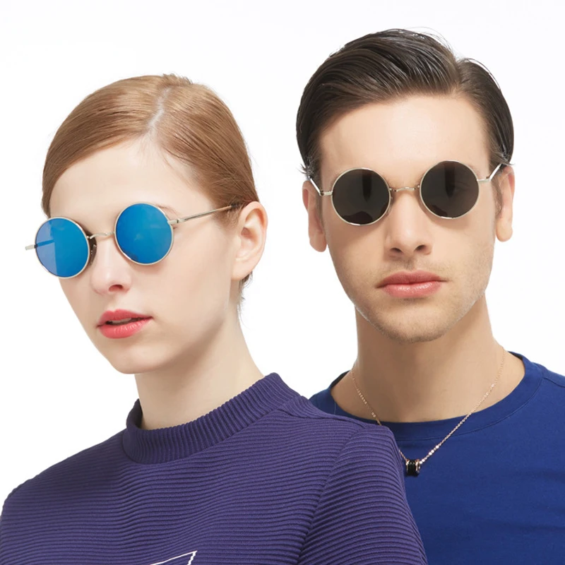 VCKA Men Myopia Sunglasses Women Retro Punk Style Round Metal Frame Sun Glasses Fashion Prescription Eyewear -0.5 to -6.0