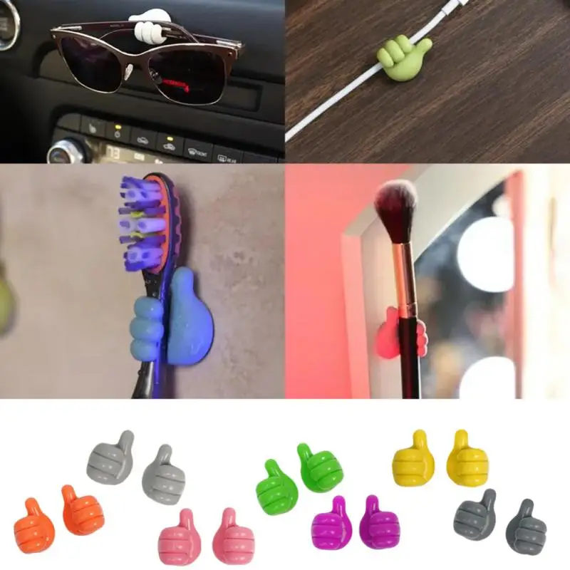 

Cable Clip Holder Thumb Hooks Handy Self-adhesive Traceless Hook Hanger Storage for Earphone Mouse Car Home Kitchen Bathroom