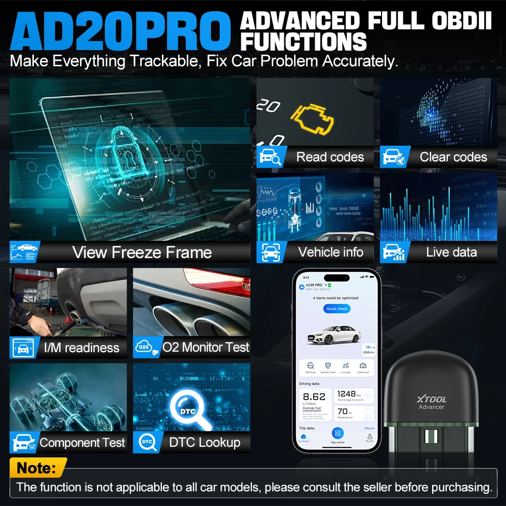 XTOOL Advancer AD20Pro OBD2 Bluetooth-сканер Полная система Автомобильный диагностический