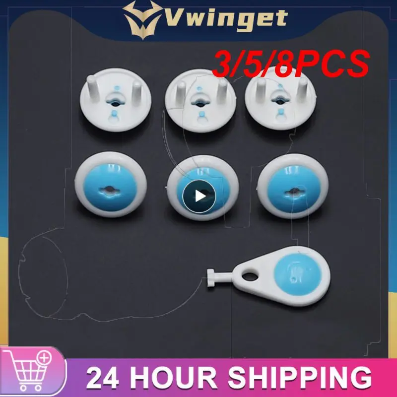 

3/5/8PCS Child EU Power Socket Electrical Socket Outlet Plug Protective Cover Baby Anti-electric Shock Jack Cover Two Phase Safe