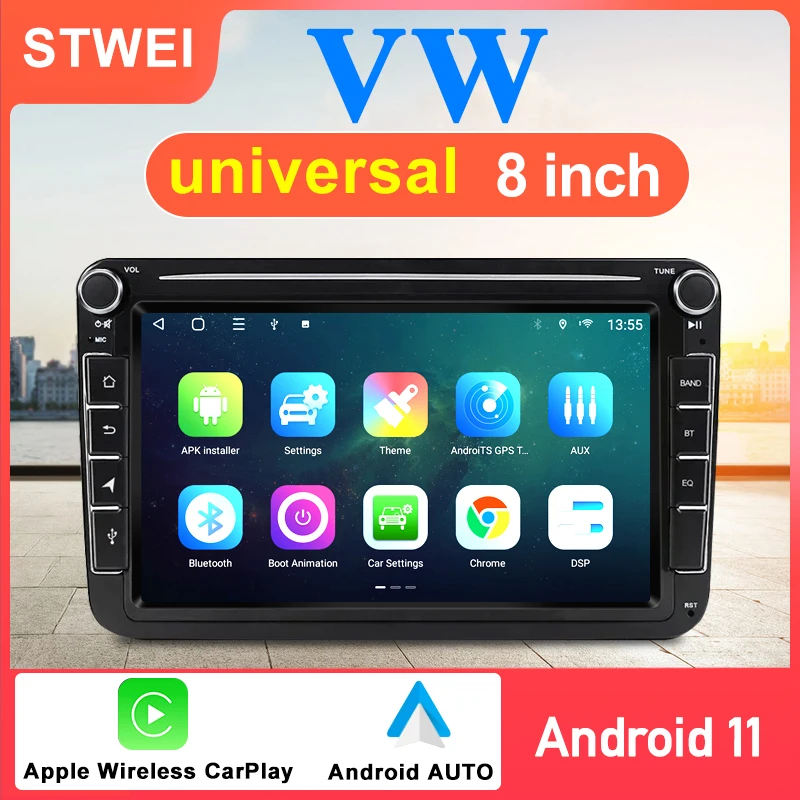 Android 11 Car Auto Radio Multimedia Player For VW Polo Golf 5\6 Passat B6\7 Jetta Tiguan Video GPS Navigation 4G Wifi Carplay