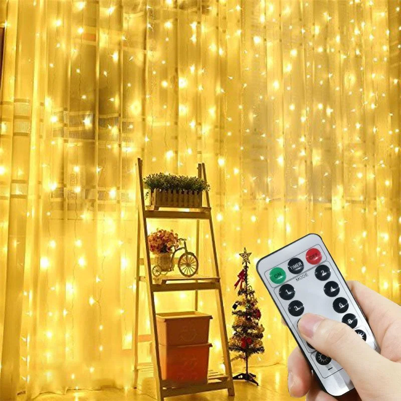 

6x1/6x2/6x3M LED Curtain String Lights Fairy Christmas Lights Garland Outdoor For Wedding New Year Home Garden Party Decoration