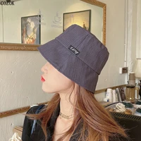 spring and summer style straight bucket hat letter mark efficient shading and sun protection cap fashion trend wild cute gorros