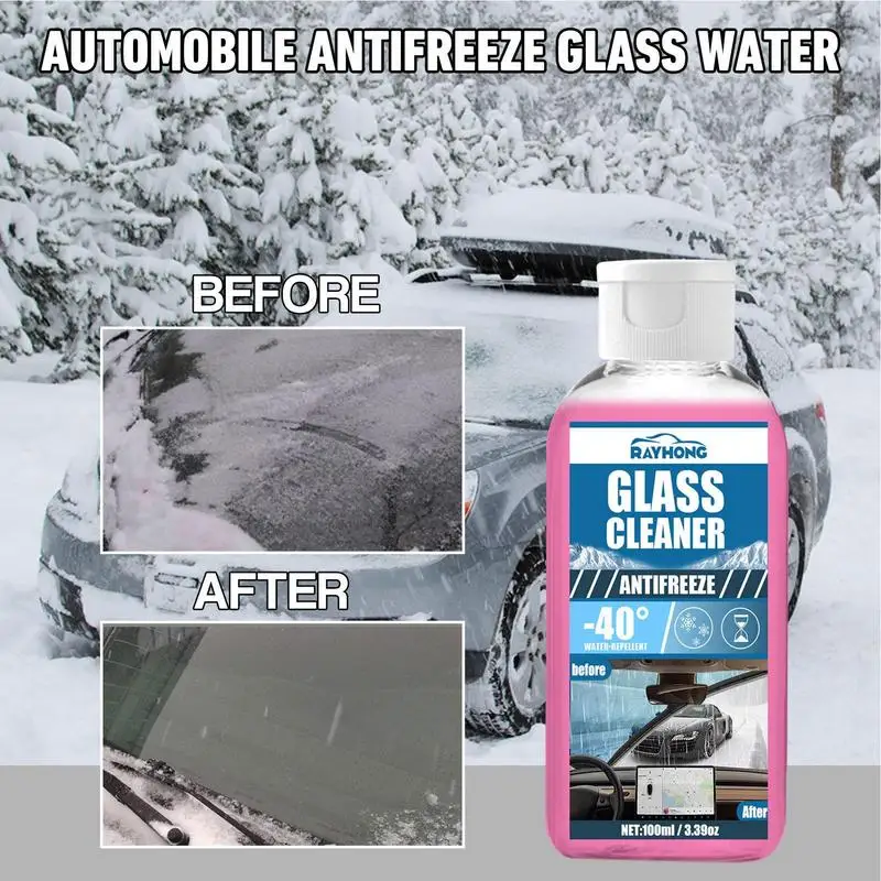 

Car Antifreeze Glass Water 100ML Windshield Deicer Spray Car Windshield Cleaner Fluid Automotive Glass Cleaner For Coatings