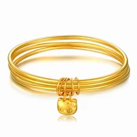 hello kitty vietnam placer gold three circle bracelet hello kitty sand gold womens bracelet ornament gift