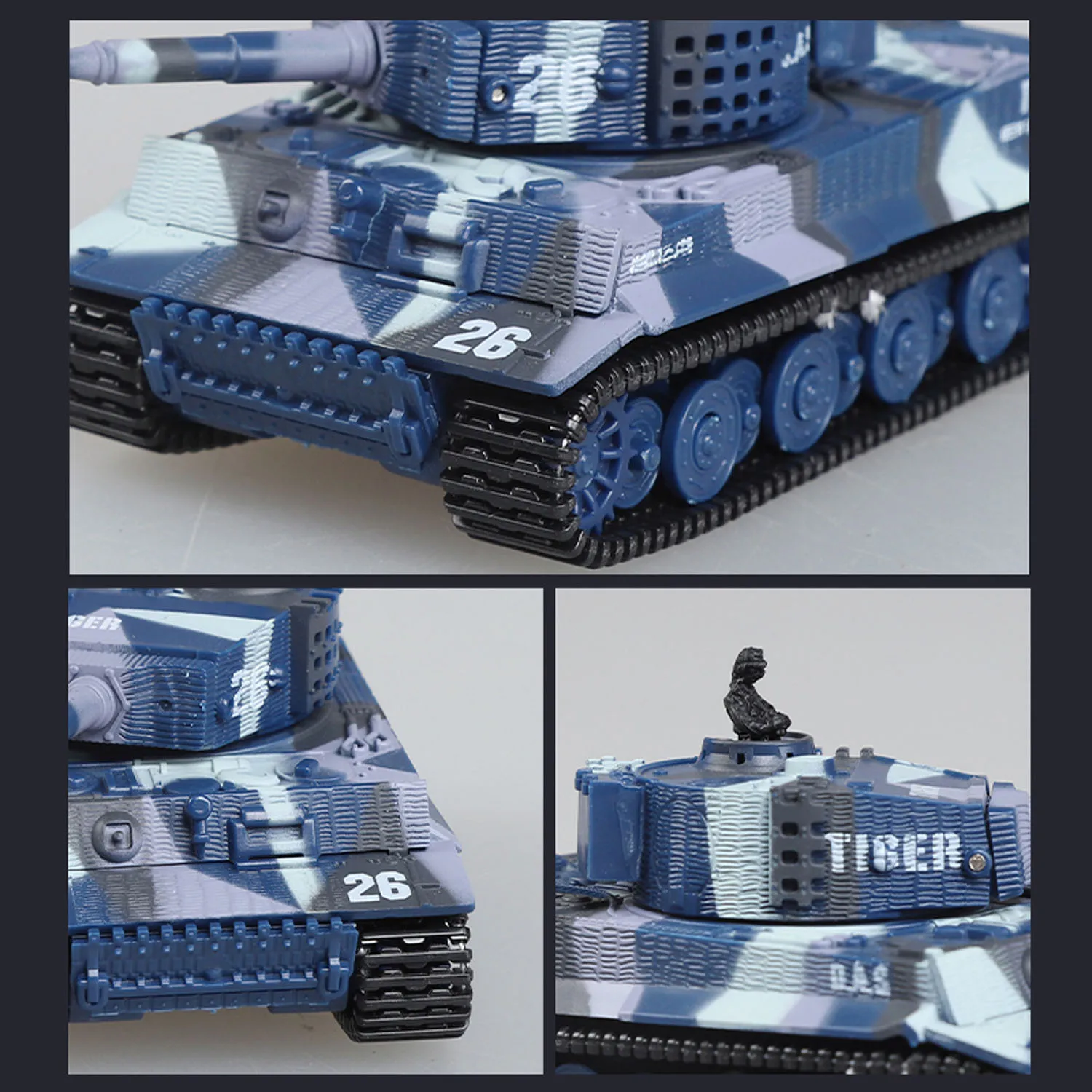 В наличии 1/72 RTR RC Танк Немецкий тигр боевой танк башня вращение на 360 ° Мини