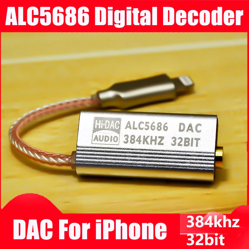 DAC ALC5686 CX31993 Headphone Amplifiers HiFi Audio Decoding AMP Adapter Sound Card Digital Decoder 32bits/384KHz For iPhone iOS