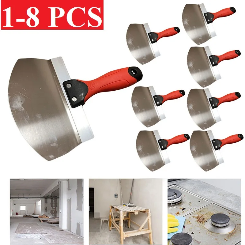 

1-8 шт. лопата для шпатлевки строительные товары шпатель для шпаклевки адаптируемый строительный шпатель из нержавеющей стали для инструмен...